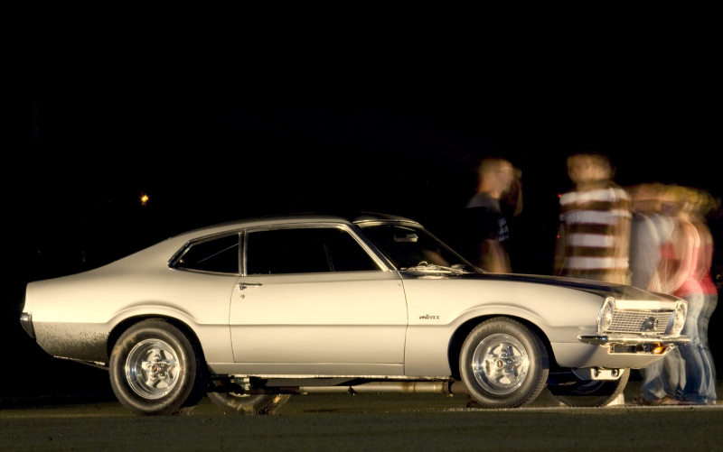 Red white and blue ford maverick #1