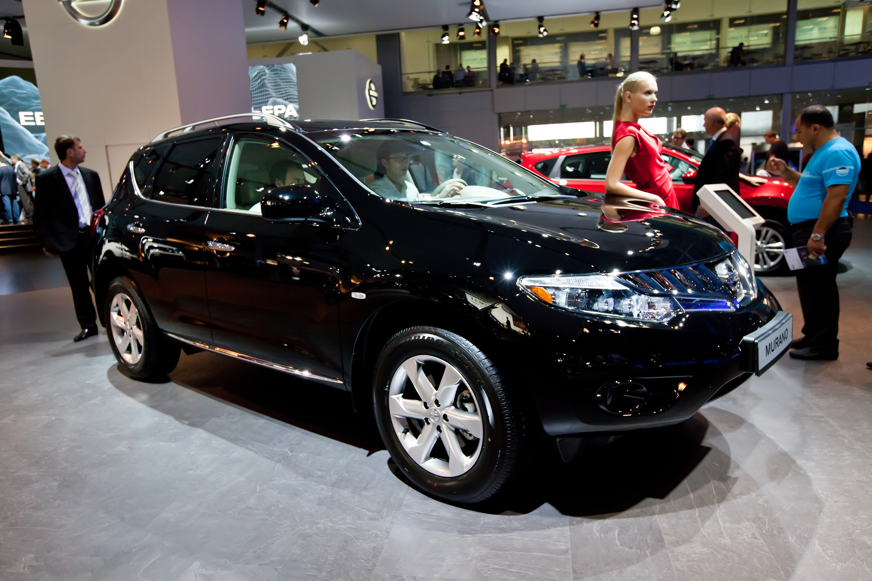 MOSCOW, RUSSIA - AUGUST 25:  BLACK JEEP CAR NISSAN MURANO AT MOSCOW INTERNATIONAL EXHIBITION INTERAU BY RQS