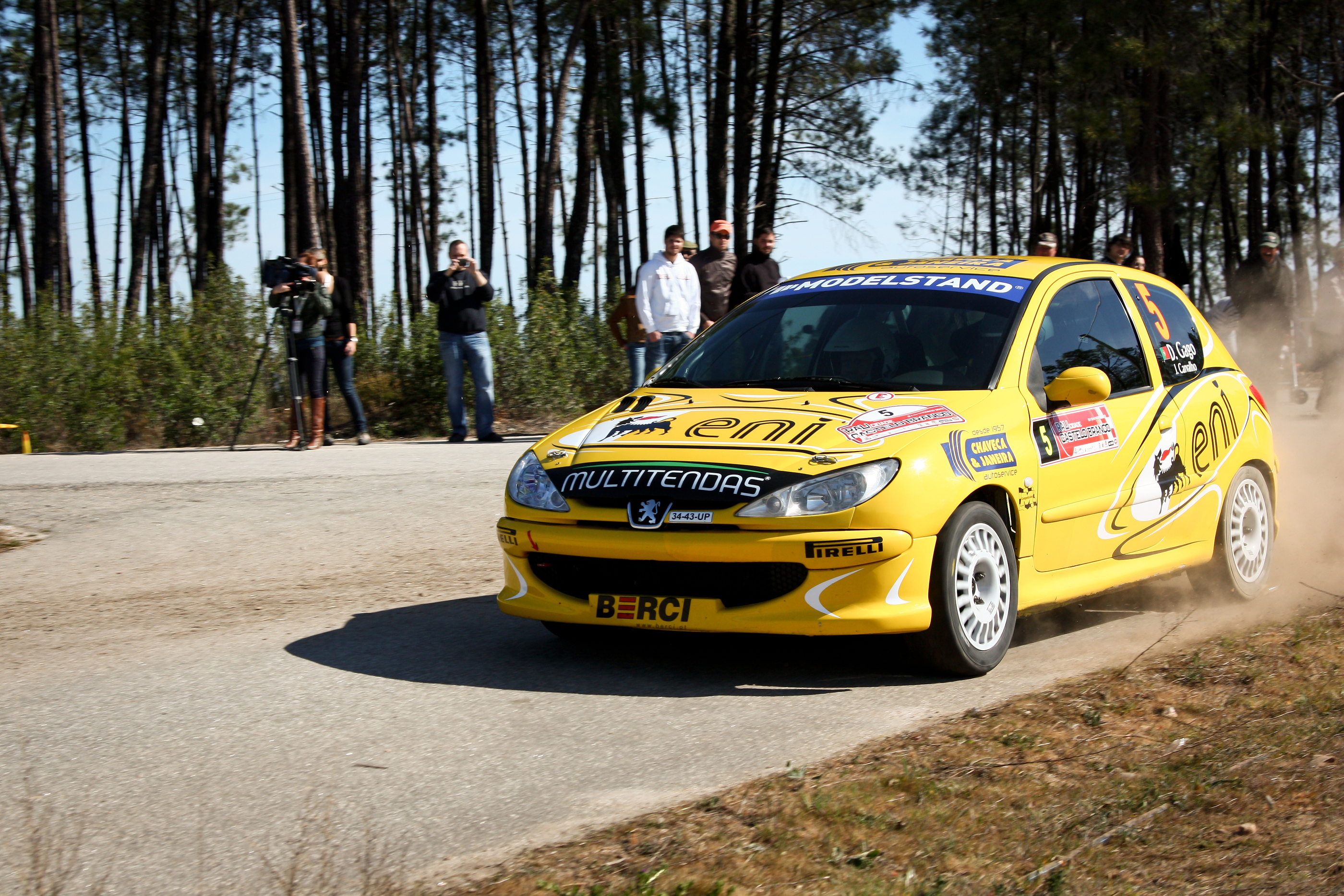 CASTELO BRANCO, PORTUGAL - MARCH 10: DIOGO GAGO DRIVES A PEUGEOT 206 GTI DURING RALLY CASTELO BRANCO BY COISAX