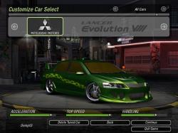 MITSUBISHI LANCER EVOLUTION green