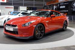 VALENCIA, SPAIN - DECEMBER 4: A 2009 Red Nissan GT-R Sports Car at the 2009 Valencia Car Show on December 4, 2009 in Valencia, Spain. by RobWilson