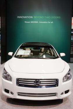 CHICAGO - FEB 12: The 2013 Nissan Maxima on display at the 2012 Chicago Auto Show. February 12, 2012 in Chicago, Illinois. by Yaro