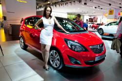 Moscow, Russia - August 25:  Red Car Opel Meriva At Moscow International Exhibition Interauto On Aug by Rqs